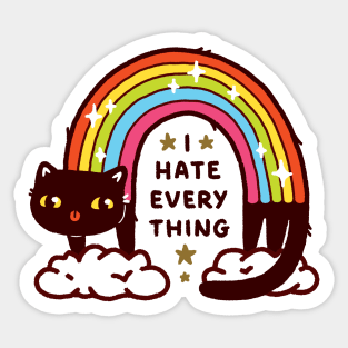 Cute Sarcastic Rainbow Cat That Hates Everything Sticker